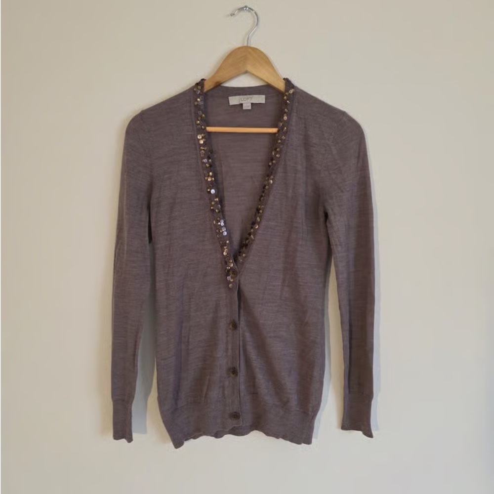 Tommy Hilfiger Purple Cardigan with Sequin Detail
